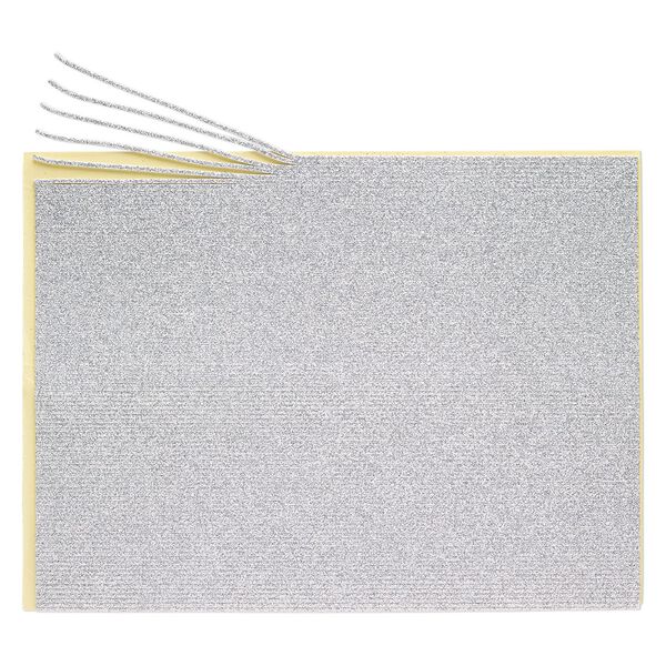 Adhesive strip, Art Edge&trade;, EVA foam, silver glitter, 2mm. Sold per 10-inch sheet. image number 0