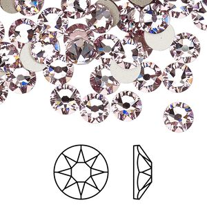 Flat back 288pk light amethyst foil back, Swarovski&reg; 6.32-6.5mm rose round SS30 2088