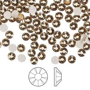 Flat back 1440pk light Colorado topaz foil back, Preciosa MAXIMA Czech crystal hotfix rhinestone 3.8-4mm chaton rose round SS16