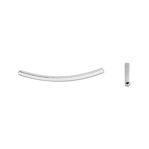 Bead 1pkg10 sterling silver, 25x1.5mm curved square tube