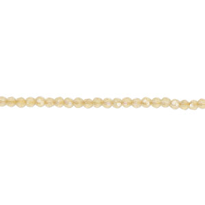 Glass 1pkg1, faceted round bead 14 inch transparent yellow AB 2mm