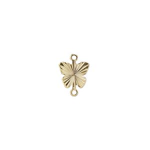 Link, gold-plated brass, 9mm diamond-cut butterfly. Sold per pkg of 20.