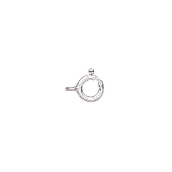 Springring 1pkg10 sterling silver, 7mm light weight, clasp 1-strand image number 0
