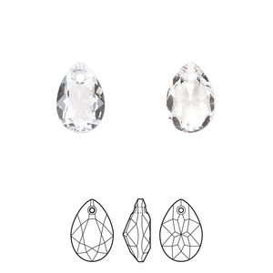 Drop 4pk crystal, Crystal Passions&reg; 11.5x8mm pendant pear cut 6433