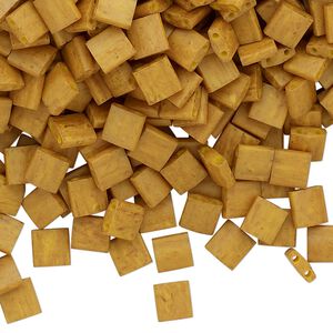Seed bead, TILA&reg;, glass, pkg/10g, 5mm full tila square, opaque matte brown, (TL-2312).