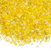 Seed bead mix, glass, 1pkg25g, #15 to #11 round, opaque and translucent multi-yellow image number 0