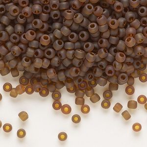Seed bead, Dyna-Mites&trade;, glass, transparent root beer matte, #8 round. Sold per 40-gram pkg.