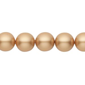 Pearl 25pk vintage gold, Crystal Passions&reg; 10mm round 5810