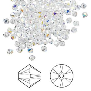 Bead 1440pk crystal AB, Swarovski&reg; 3mm XILION bicone 5328