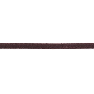 Cord, velveteen and rubber, brown, 2mm round with 0.45-1mm hole. Sold per pkg of 5 feet.
