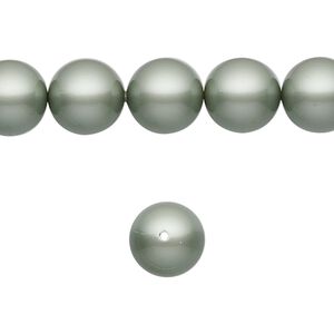 Pearl 25pk powder green, Crystal Passions&reg; 10mm round 5810
