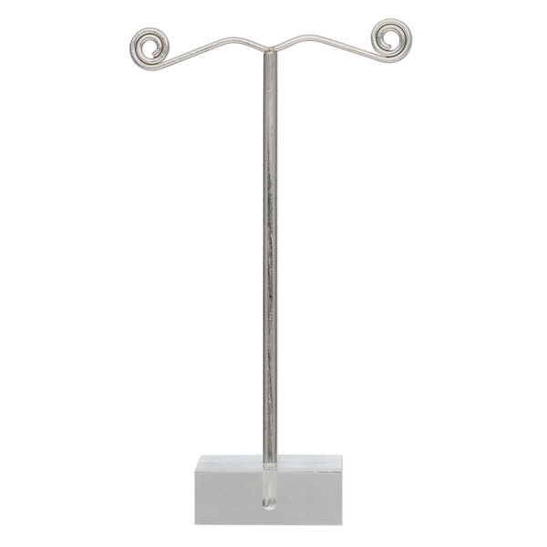 Earring display, acrylic and steel, clear, 4-1/2 x 2 x 1 inch cube. Sold per pkg of 2. image number 0