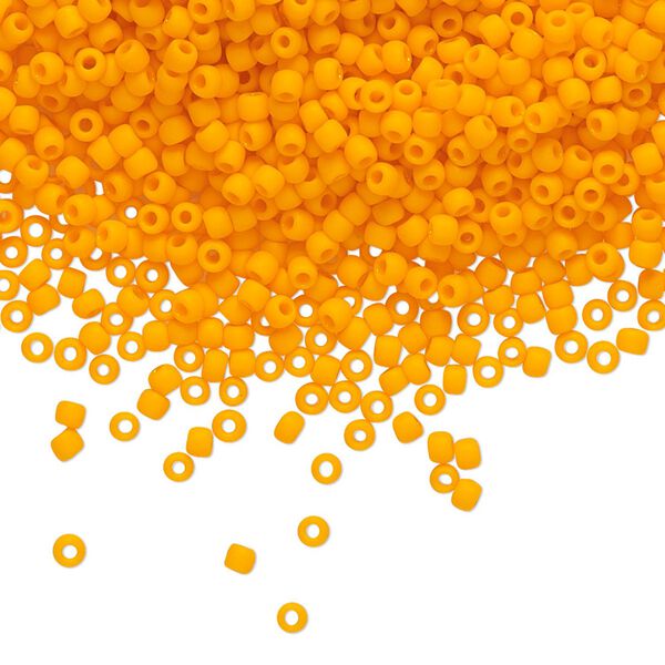 Seed bead, TOHO BEADS&reg;, glass, pkg/250g, #11 round, opaque frosted cantaloupe (TR-11-42DF). image number 0