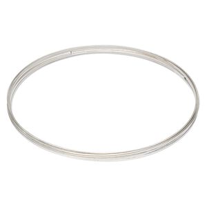 Memory wire, Beadalon&reg;, silver-plated carbon steel, 3-5/8 inch flat necklace, 1x0.5mm-1.2x0.6mm flat. Sold per 0.35-ounce pkg, approximately 7 loops.
