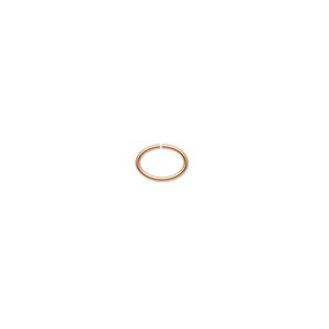 Jump ring 1pkg100 gold-plated, 7x5mm oval, 22 gauge / 5.7x3.7mm inside diameter / brass