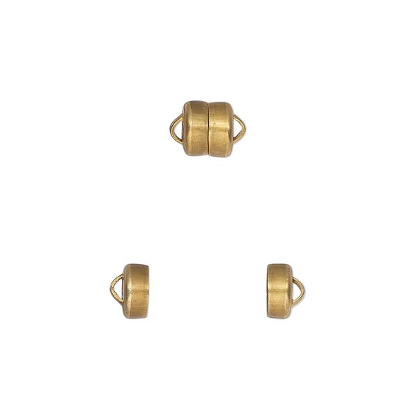 Clasp magnetic 1pkg1, 5.9x4.8mm barrel, brass Mag-Lok&reg; 1-strand image number 0