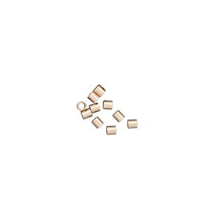 Crimp 1pkg10 14Kt rose gold-filled, 2mm round tube / 1.4mm inside diameter