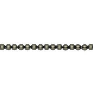 Pearl 100pk dark green, Crystal Passions&reg; 3mm round 5810