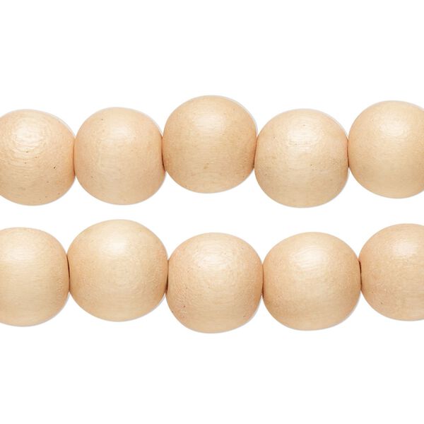 Bead, Taiwanese cheesewood (dyed / waxed) 1pkg2, tan, 10mm round, 16 inches. image number 0