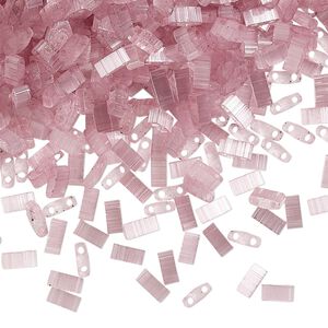 Seed bead, TILA&reg;, glass, pkg/40g, 5x2.3mm half tila rectangle, translucent silk luster purple, (HTL-2597).