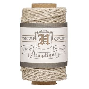 Cord, Hemptique&reg;, polished hemp, natural, 1mm diameter, 20-pound test. Sold per 98-foot spool.