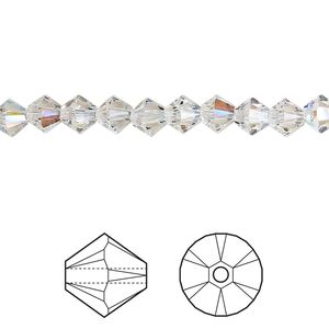 Bead 24pk crystal shimmer, Crystal Passions&reg; 5mm bicone 5328
