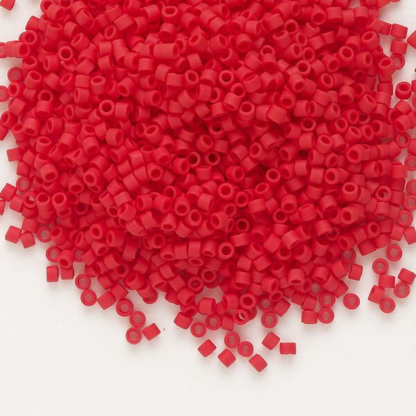 Seed bead, Delica&reg;, glass, pkg/250g, #11 round, opaque matte red (DB-0753). image number 0