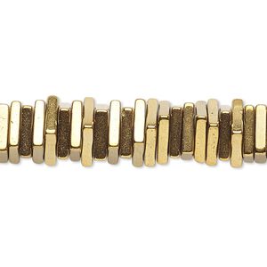 Hemalyke&trade; 1pkg1, electroplated antique gold square rondelle bead 8 inch 4x1mm