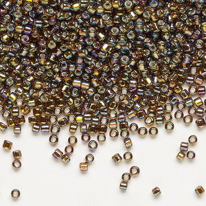 Seed bead, Dyna-Mites&trade;, glass, pkg/1/2kg, #11 round, translucent silver-lined rainbow root beer, (84R:SR 11/0 SR).