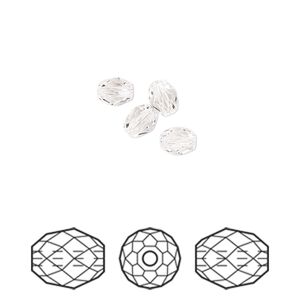 Bead 4pk crystal, Crystal Passions&reg; 5x4mm olive briolette 5044