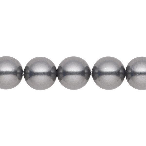Pearl 25pk dark grey, Crystal Passions&reg; 10mm round 5810 image number 0