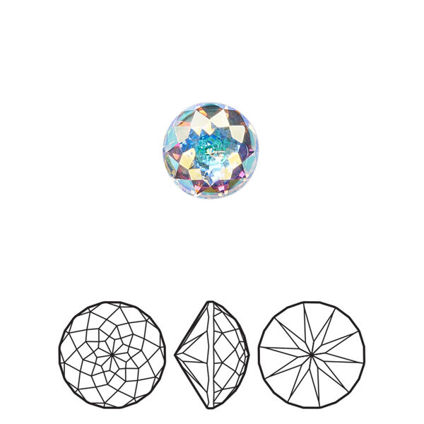 Round stone 72pk crystal foil back AB, Swarovski&reg; 10mm brilliant round rhinestone chaton 1400 image number 0