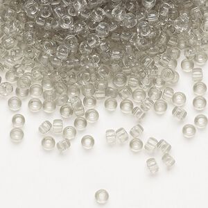 Seed bead, Miyuki, glass, pkg/50g, #8 rocaille, transparent taupe (RR-2412).