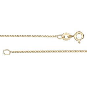 Chain 1pkg1 sterling silver curb, 1mm / springring clasp, Gossamer&trade; "vermeil" 16 inch