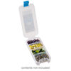 Organizer box, The Beadery&reg;, 1pkg1, plastic, clear / blue, 6 x 2-3/4 x 1-1/4 inches with 1 to 4 adjustable compartments (2184). image number 1