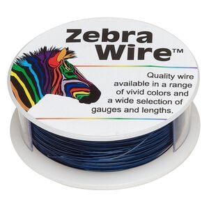 Wire, Zebra Wire&trade;, color-coated copper, sapphire blue, round, 26 gauge. Sold per 1/4 pound spool, approximately 115 yards.