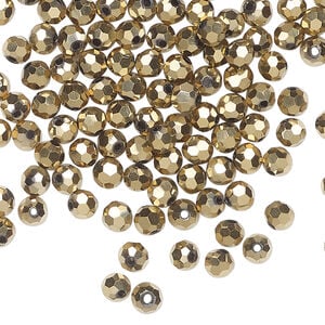 Bead 144pk opaque crystal aurum 2X, Celestial Crystal&reg; 4mm round