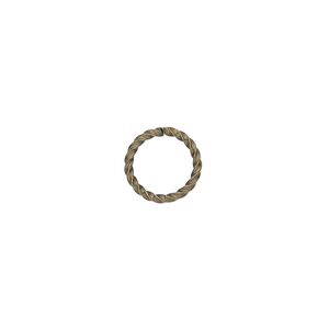 Jump ring 1pkg1000 gold-plated, 10mm twisted round, 16 gauge / 7.7mm inside diameter / brass / antique