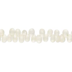 Prehnite 1pkg1, matte hand-cut top-drilled faceted puffed teardrop bead natural 7 inch 5x3mm-6x4mm