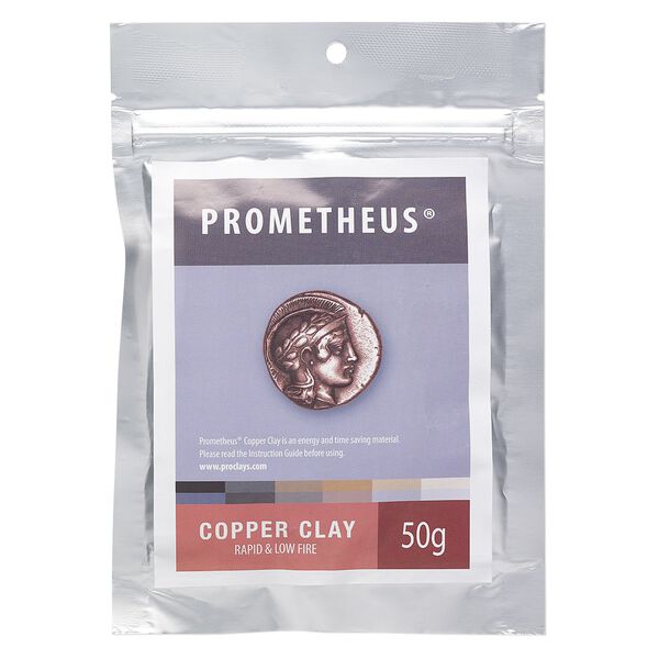 Prometheus&reg; copper clay, pkg/50g, rapid and low fire formula. image number 0