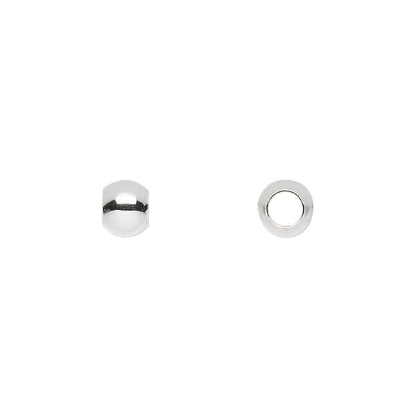 Bead 1pkg50 sterling silver, 6mm round image number 0