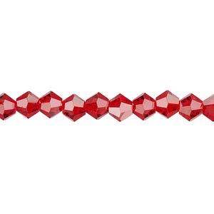 Bead 1pk transparent red, Celestial Crystal&reg; 6mm bicone 15.5-16 inch