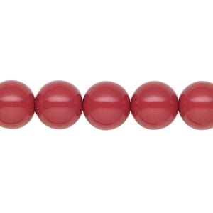 Pearl 50pk cranberry, Preciosa Czech crystal 10mm round
