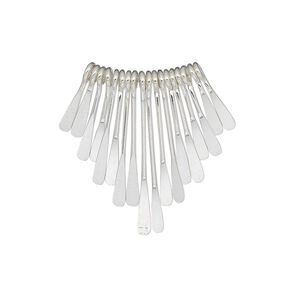 Drop, sterling silver, 2/5 to 1-inch graduated paddle pin. Sold per 18-piece set.