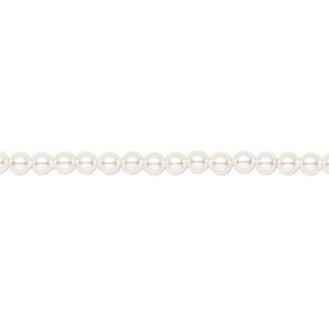 Pearl 100pk white, Crystal Passions&reg; 3mm round 5810