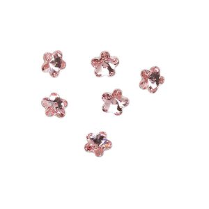 Fancy stone 6pk light rose foil back, Crystal Passions&reg; 6mm flower 4744