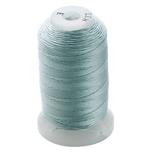 Thread, Purely Silk&trade;, pale green, size E. Sold per 200-yard spool.