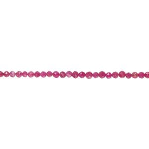 Ruby 1pkg1, hand-cut faceted round bead 15.5-16 inch 2-3mm