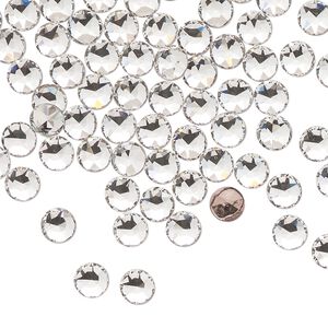 Round stone 48pk crystal foil back, Crystal Passions&reg; hotfix 4.6-4.8mm light round SS20 1098