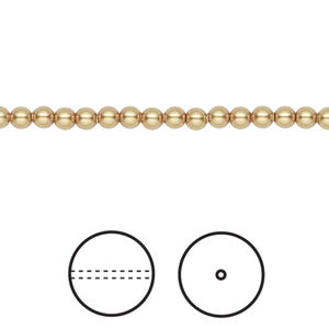 Pearl 1pkg1000 royal gold, Swarovski&reg;, 3mm round 5810